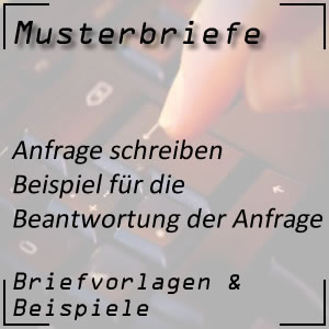 Musterbrief Anfrage beantworten