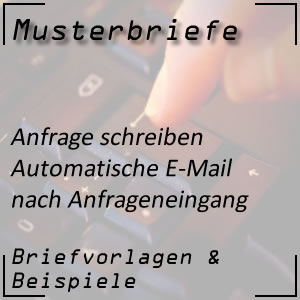 E-Mail-Bestätigung für Anfrage