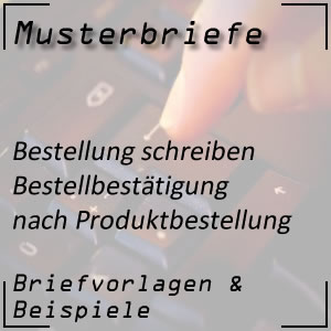 Bestellbestätigung für Produkt