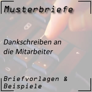 Dankschreiben an Mitarbeiter