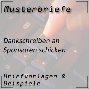 Dankschreiben an Sponsoren