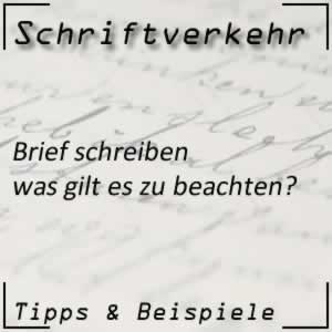 Schriftverkehr Brief schreiben