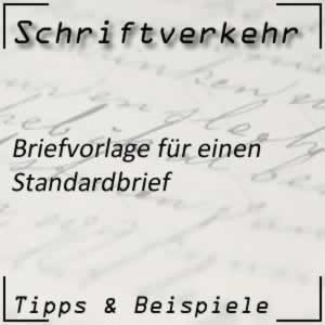 Schriftverkehr Briefvorlage