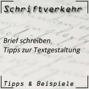 Schriftverkehr Textgestaltung