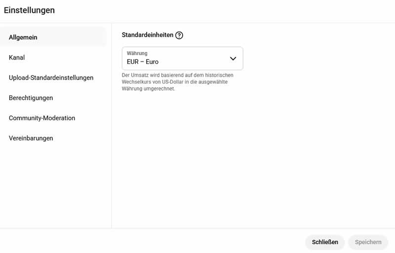 Kanaleinstellungen auf YouTube für den eigenen YouTube-Kanal