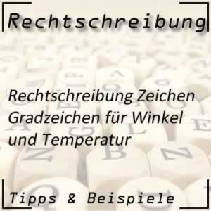 Rechtschreibung Gradzeichen